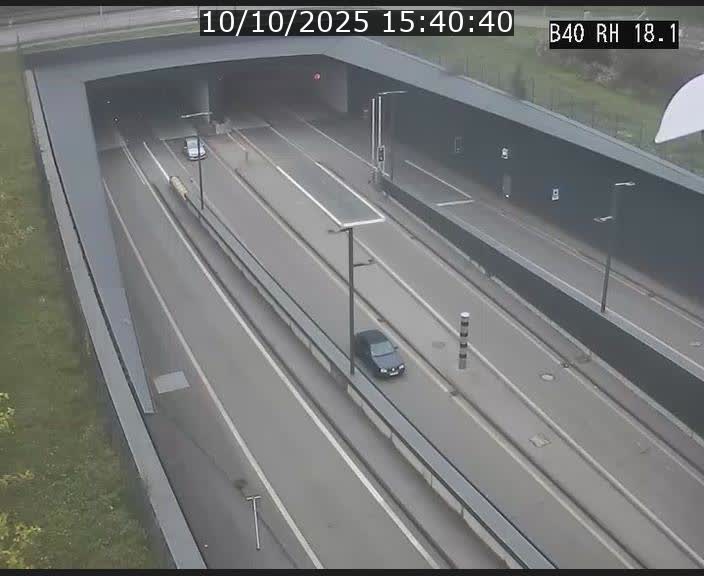 Webcam sur la route de contournement d'Esch-Belval avant le tunnel Central Gate au niveau de la porte de France et du radar fixe