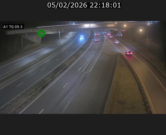 Traffic live webcam Luxembourg Jonction Grünewald - A1 direction Luxembourg-ville - BK 9.5