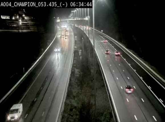 Webcam E411 à Champion, à proximité de Namur. Vue orientée vers Bruxelles