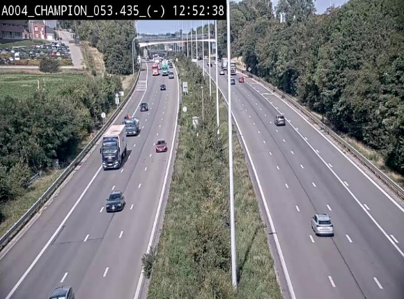 Webcam E411 à Champion, à proximité de Namur. Vue orientée vers Bruxelles
