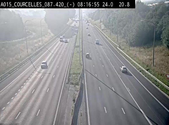 Webcam autoroute Belgique - Viesville - E42 direction Mons - BK 84.35