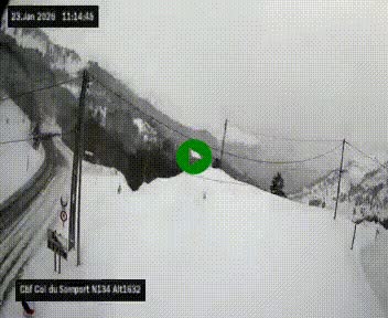 Webcam au col du Somport, côté français, sur la N134, dans les Pyrénées, en direction de l'Espagne, à 1632 mètres d'altitude