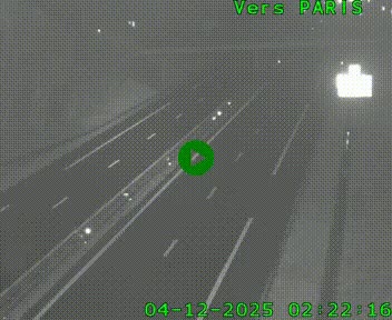 Caméra routière sur l'autoroute A20 au nord de Limoges, à la jonction avec la N520. Vue orientée vers Paris