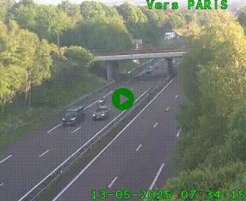 Caméra routière sur l'autoroute A20 au nord de Limoges, à la jonction avec la N520. Vue orientée vers Paris