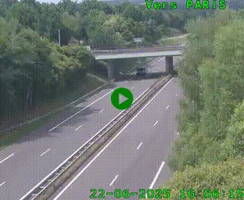 Caméra routière sur l'autoroute A20 au nord de Limoges, à la jonction avec la N520. Vue orientée vers Paris