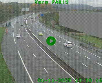 Caméra routière sur l'autoroute A20 à Brive-la-Gaillarde, à la jonction avec l'A89. Vue orientée vers Paris
