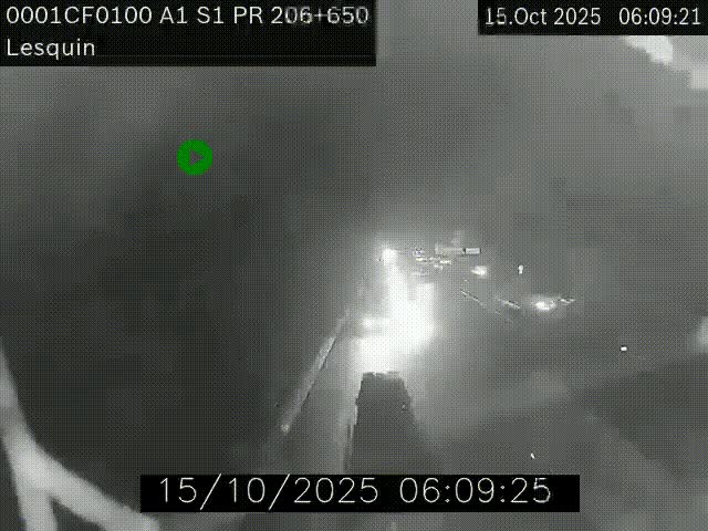 Webcam autoroute A1 à hauteur de Lesquin. Vue orientée vers Lille