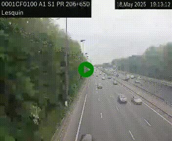 Webcam autoroute A1 à hauteur de Lesquin. Vue orientée vers Lille