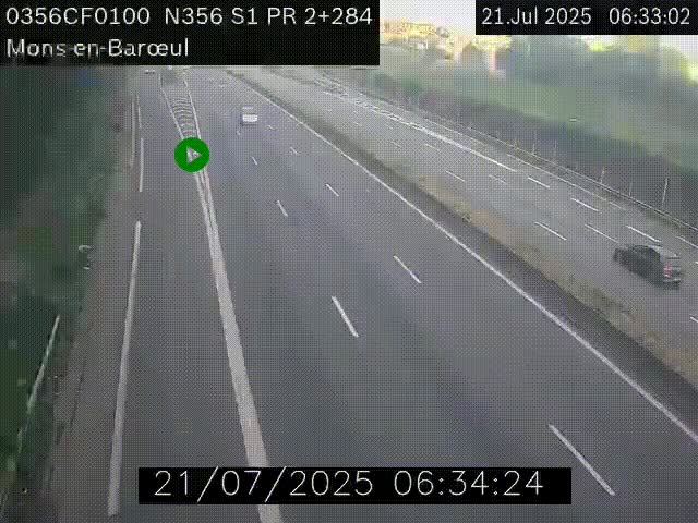 Webcam à l'entrée de Lille en direction du périphérique, à proximité de Mons-en-Baroeul sur la N356