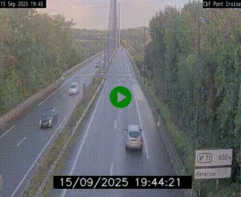Webcam sur la N165 après le Pont de l'Iroise, à l'entrée de Brest