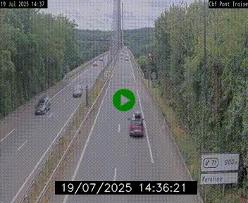 Webcam sur la N165 après le Pont de l'Iroise, à l'entrée de Brest