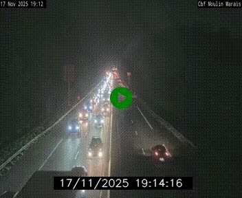 Webcam sur le périphérique de Nantes (N844) entre la Porte de Saint-Luce et la Porte d'Anjou, à l'est de la ville