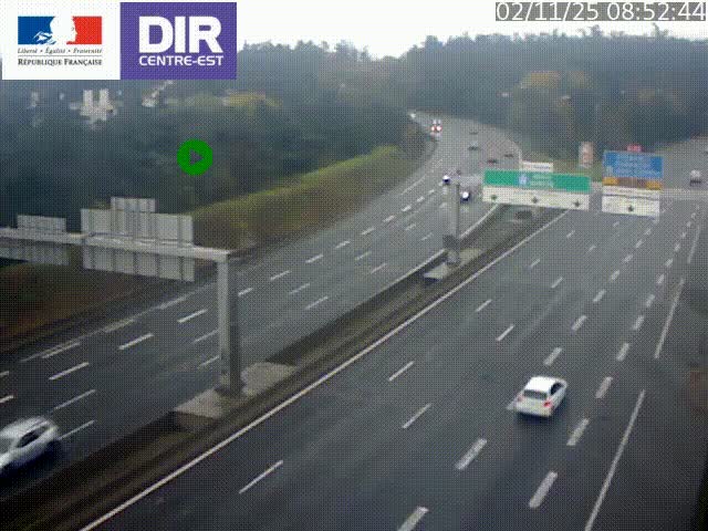 Caméra de circulation routière sur le boulevard périphérique Laurent Bonnevay de Lyon (D383) à hauteur de Bron, avant la jonction avec l'A43. Vue orientée vers l'échangeur