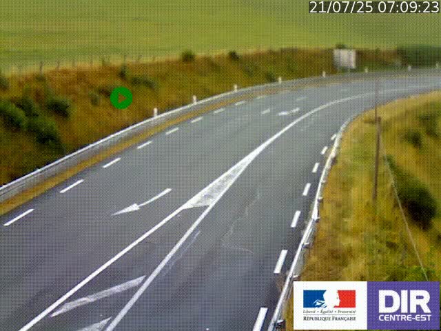 Webcam sur le col Pin Bouchain, vue orientée vers Roanne, en provenance de Lyon sur la nationale 7 (N7)