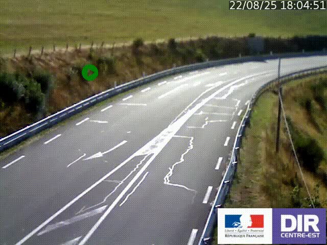 Webcam sur le col Pin Bouchain, vue orientée vers Roanne, en provenance de Lyon sur la nationale 7 (N7)