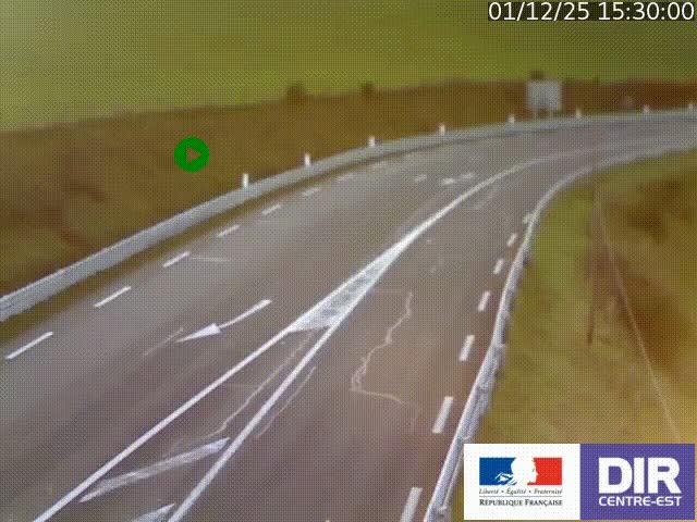 Webcam sur le col Pin Bouchain, vue orientée vers Roanne, en provenance de Lyon sur la nationale 7 (N7)