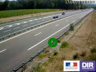 Webcam autoroute sur l'A77 à hauteur de Pouilly-sur-Loire en direction de Nevers