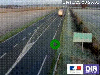 Webcam routière sur la RN7 à hauteur de Toulon-sur-Allier, entre Moulins et Vichy