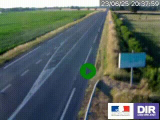 Webcam routière sur la RN7 à hauteur de Toulon-sur-Allier, entre Moulins et Vichy