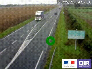 Webcam routière sur la RN7 à hauteur de Toulon-sur-Allier, entre Moulins et Vichy