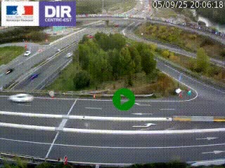 Webcam traffic à Grenoble-sud sur l'autoroute A480. Vue orientée vers l'entrée et la sortie de Grenoble