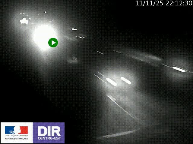 Caméra trafic à la jonction entre l'A46 (Rocade-est de Lyon) et l'A42 à hauteur de Vault-en-Velin en direction de Marseille