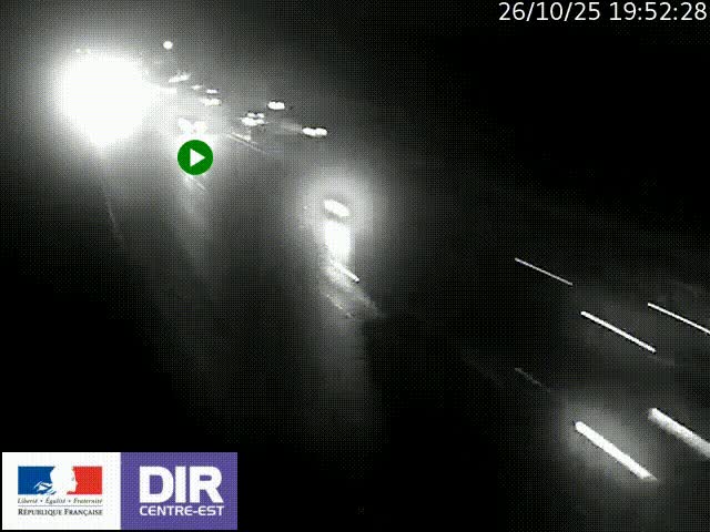 Caméra trafic à la jonction entre l'A46 (Rocade-est de Lyon) et l'A42 à hauteur de Vault-en-Velin en direction de Marseille