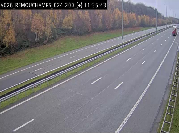 Webcam à hauteur de Spa entre la sortie Remouchamps et la sortie Stavelot. Vue orientée vers les Ardennes