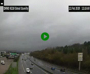 Webcam routière sur N338 à hauteur de Grand-Quevilly en périphérie de Rouen. Vue orientée vers Rouen