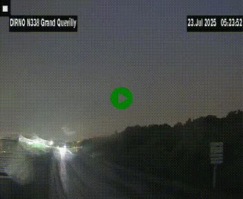 Webcam routière sur N338 à hauteur de Grand-Quevilly en périphérie de Rouen. Vue orientée vers Rouen