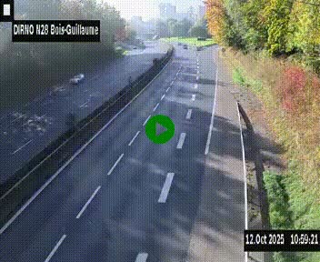 Webcam routière à hauteur de Bois-Guillaume en périphérie de Rouen. Vue orientée vers Rouen