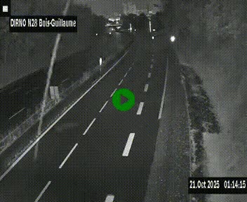 Webcam routière à hauteur de Bois-Guillaume en périphérie de Rouen. Vue orientée vers Rouen