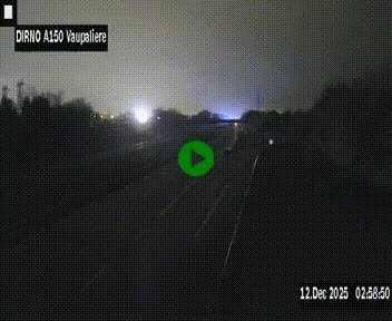 Webcam autoroute A150 à hauteur de La Vaupalière en périphérie de Rouen. Vue orientée vers Rouen