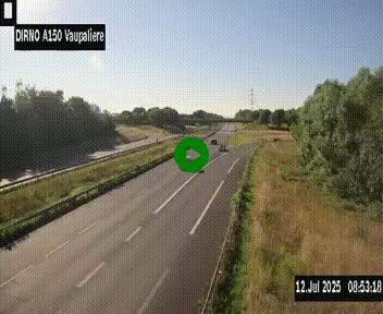 Webcam autoroute A150 à hauteur de La Vaupalière en périphérie de Rouen. Vue orientée vers Rouen