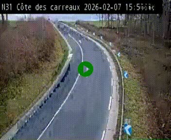 Webcam en haut de la Côte des Carreaux sur la N31 à Avesnes-en-Bray. Vue orientée vers Rouen
