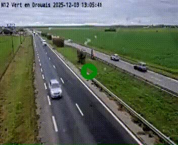 Webcam à hauteur de Vert-en-Drouais sur la N12, en périphérie de Dreux. Vue orientée vers Alençon