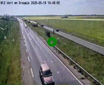 Webcam à hauteur de Vert-en-Drouais sur la N12, en périphérie de Dreux. Vue orientée vers Alençon