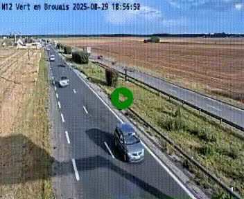 Webcam à hauteur de Vert-en-Drouais sur la N12, en périphérie de Dreux. Vue orientée vers Alençon