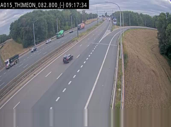 Caméra trafic Belgique - Thiméon - E42, jonction avec A54 (E420) direction La Louvière/Charleroi - BK 82.82