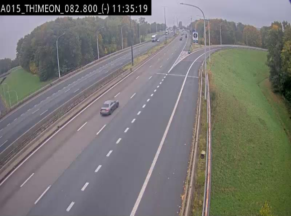 Caméra trafic Belgique - Thiméon - E42, jonction avec A54 (E420) direction La Louvière/Charleroi - BK 82.82