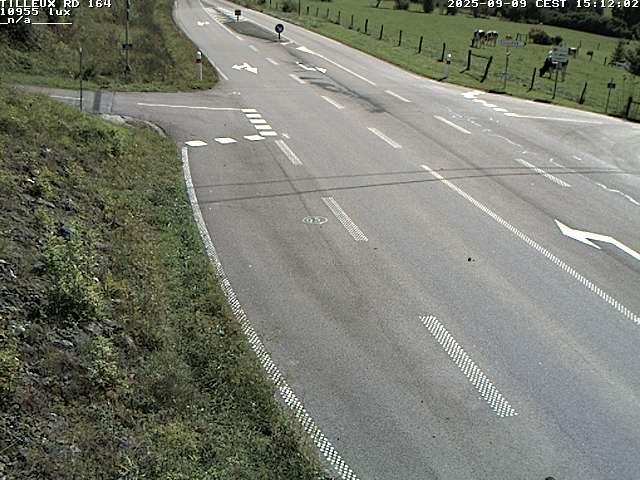 Webcam sur la RD164 à Tilleux. Vue orientée vers Neufchâteau