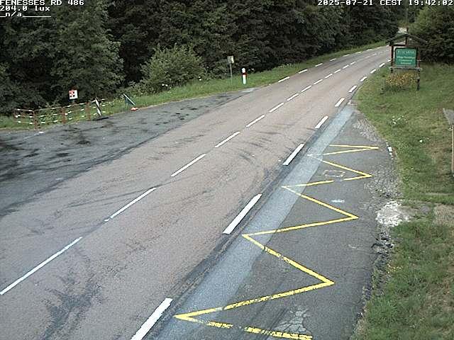Webcam en haut du col des Fenesses, aussi appelé col du Ménil sur la D486 à 593 mètres d'altitude dans les Vosges