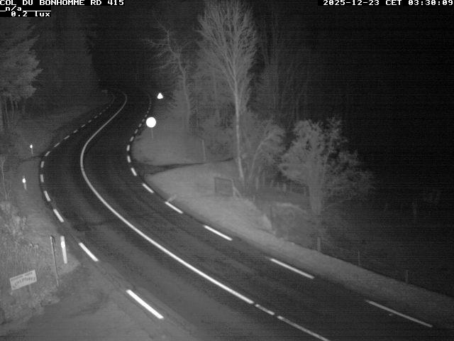 Caméra à proximité du col du Bonhomme sur la D415 à Plainfaing vers l'Alsace