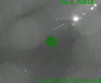 Caméra routière sur l'autoroute A20 au nord de Limoges, à la jonction avec la N520. Vue orientée vers Paris