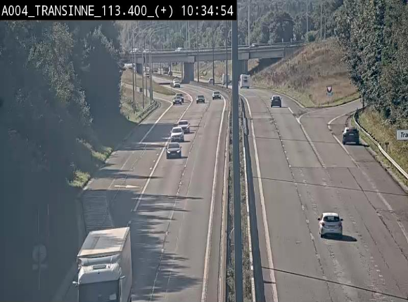 Webcam dans les Ardennes sur l'E411 à hauteur de Transinne. Vue orientée vers le sud de la Belgique