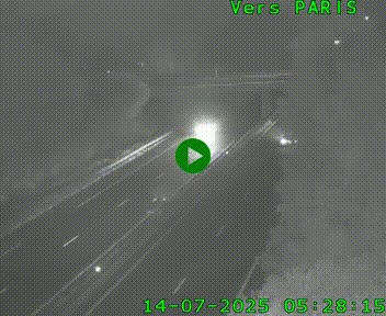 Caméra routière sur l'autoroute A20 au nord de Limoges, à la jonction avec la N520. Vue orientée vers Paris