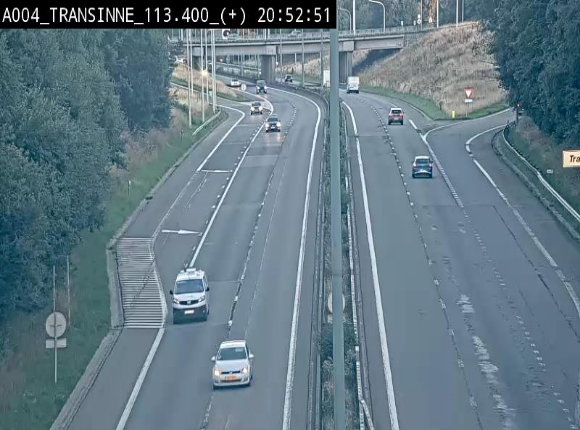 Webcam dans les Ardennes sur l'E411 à hauteur de Transinne. Vue orientée vers le sud de la Belgique