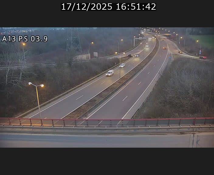 Traffic live webcam Luxembourg Ehlerange - A13 direction Esch-sur-Alzette - BK 6.8