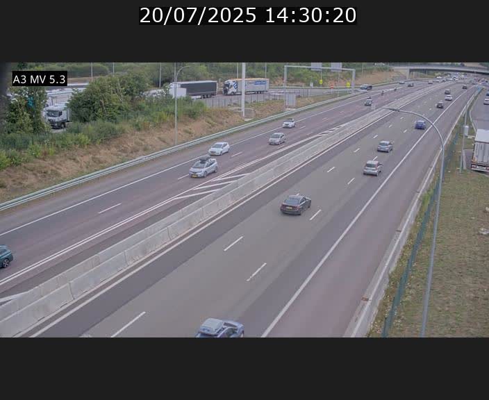 Webcam à l'Aire de Berchem au Luxembourg sur l'A3. Vue orientée vers la France