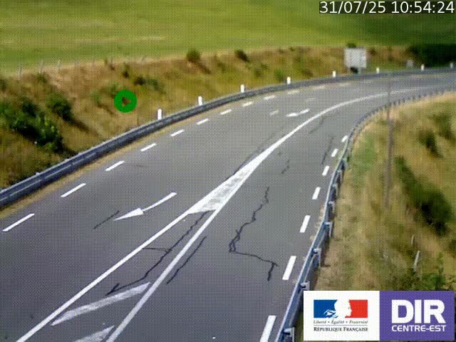 Webcam sur le col Pin Bouchain, vue orientée vers Roanne, en provenance de Lyon sur la nationale 7 (N7)